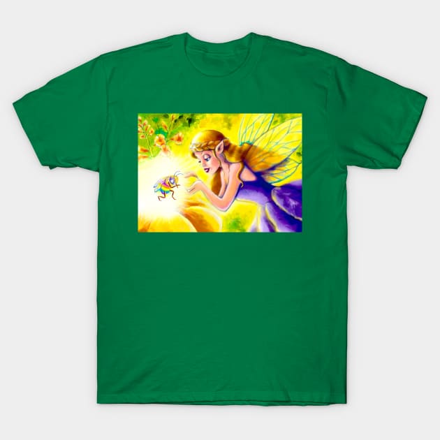 Fairy Princess and Magic Bee T-Shirt by Kimikim